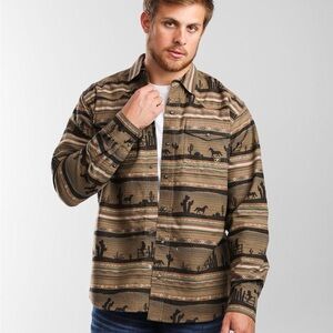 Ariat Men's Tan and Brown Patterned Shirt Jacket